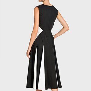 Colorblock inset cotton poplin dress